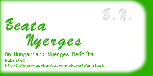 beata nyerges business card